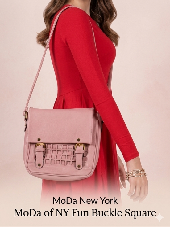 MoDa New York Handbags - MoDA of NY Fun Buckle Square Xbody